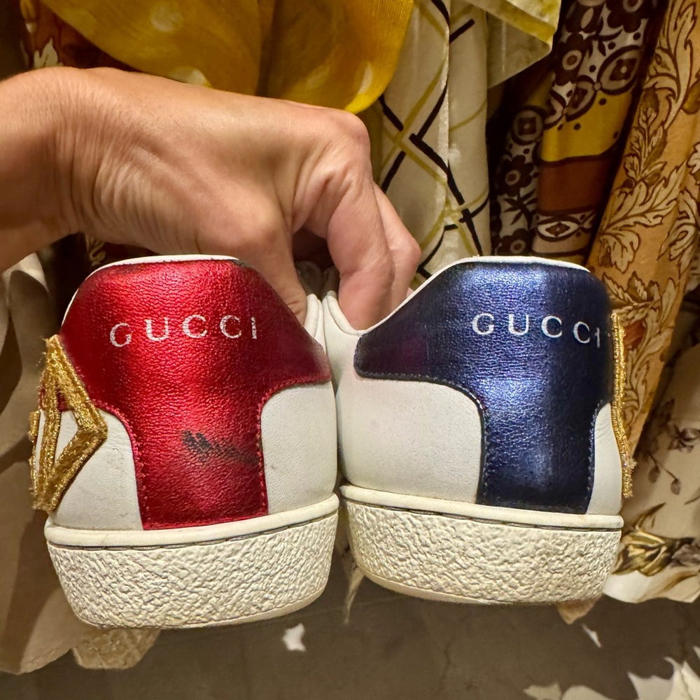 Gucci Women's White and Gold Sneakers - Picture 14 of 15